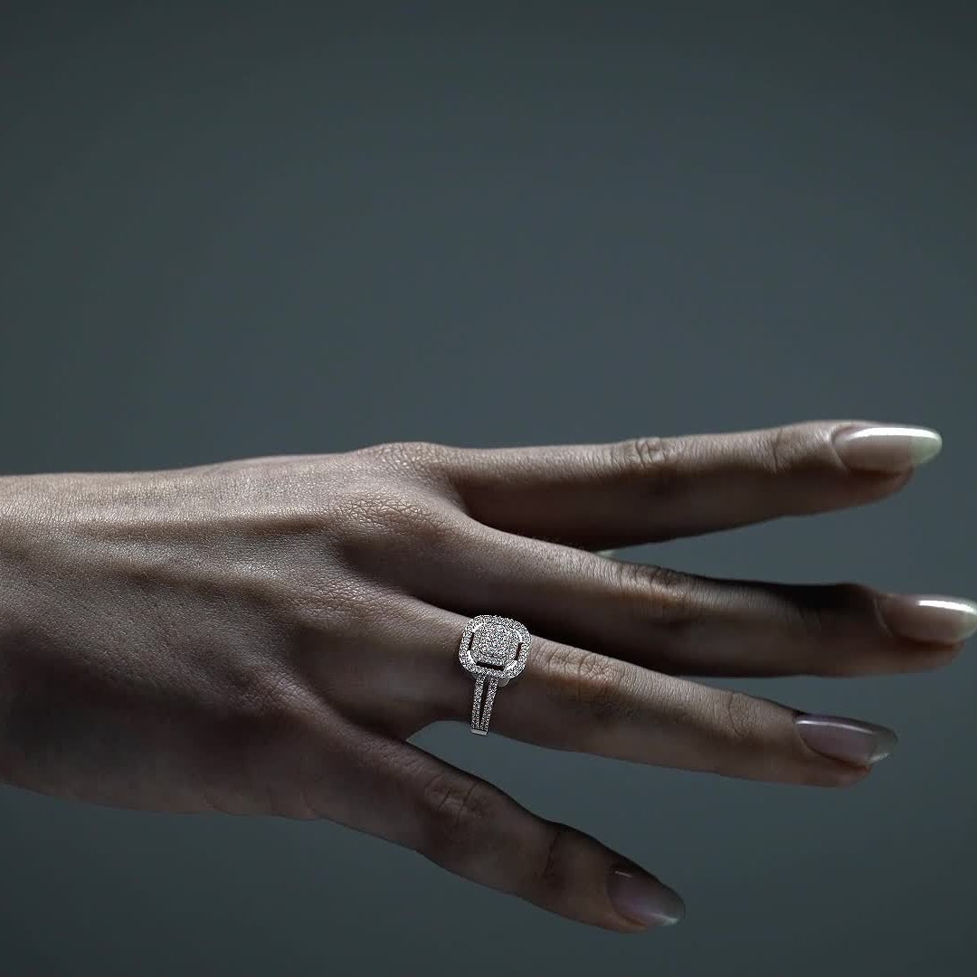 Sterling Silver Promise/Engagement Ring with Moissanite