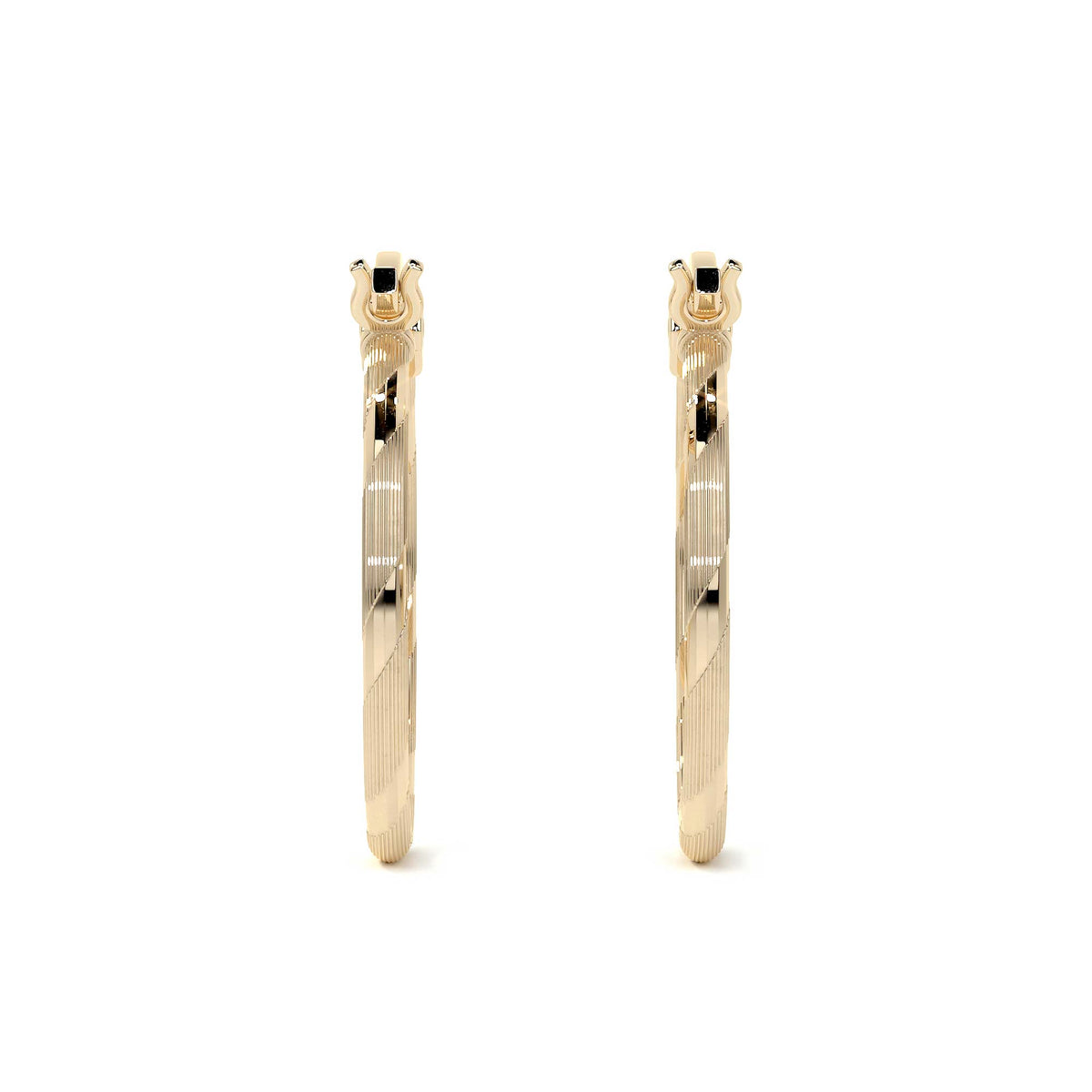 Diamond-Cut Rope Blue Gold Hoop Earring