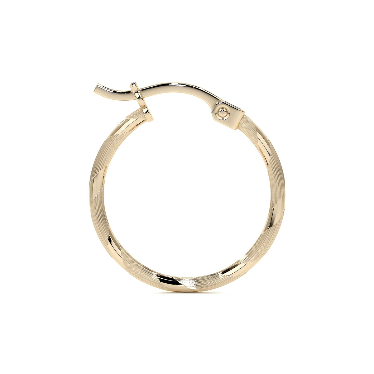 Diamond-Cut Rope Blue Gold Hoop Earring