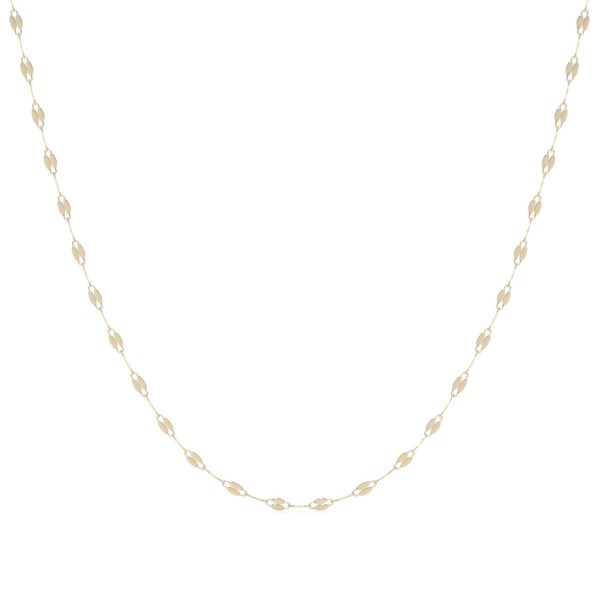10K Gold Coffee Bean Chain 40 cm 2.3 mm 1.5 g
