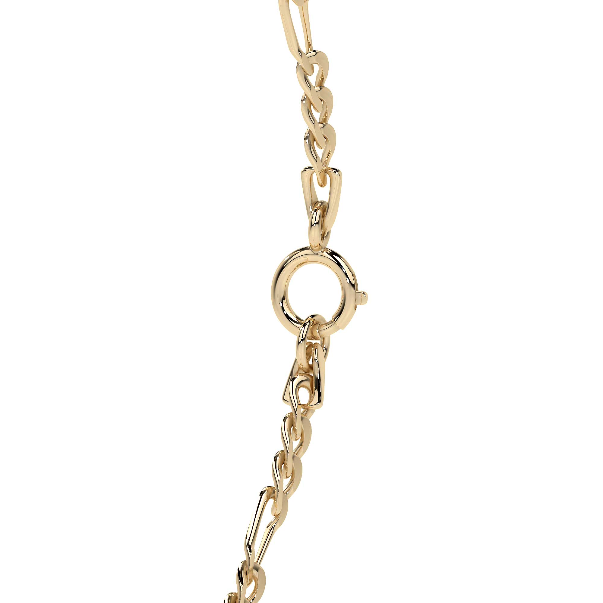 14k Gold Solid Figaro Bracelet 18.5cm 2mm Gauge
