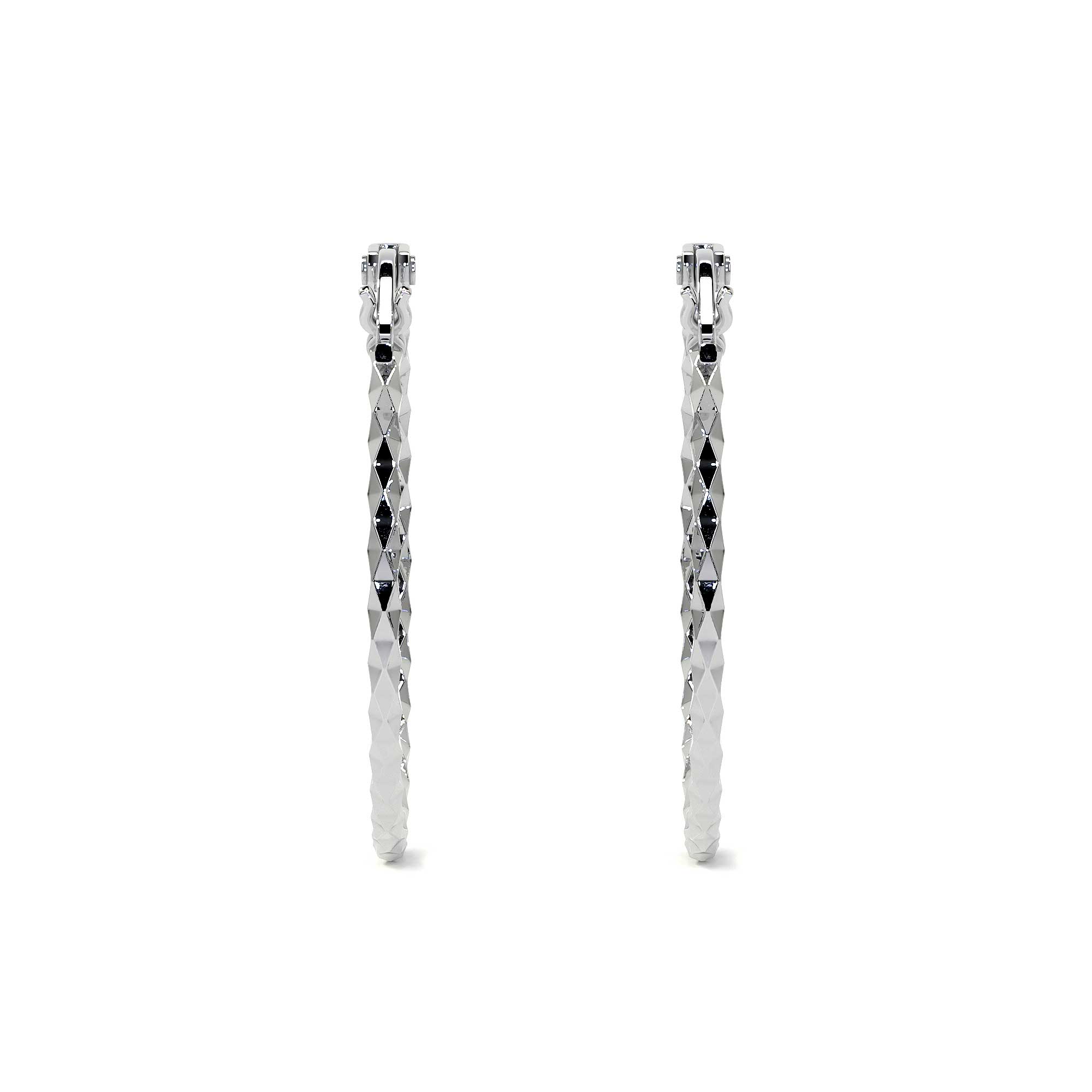 925 Sterling Silver Diamond-Cut Arracada Hoop Earring for Women, Confetti Style