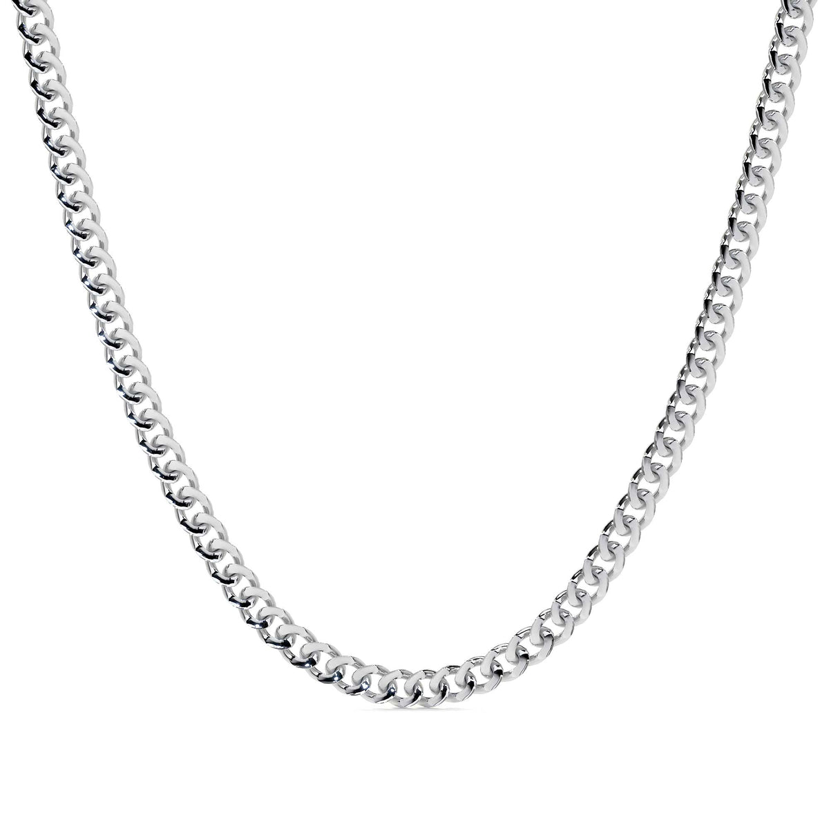 925 Silver Diamond Cut Curb Chain 50 cm 3.6 mm Gauge