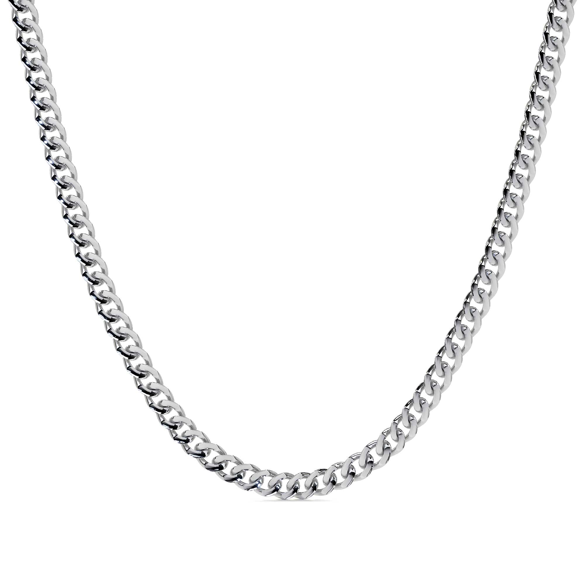 925 Silver Diamond Cut Curb Chain 50 cm 3.6 mm Gauge