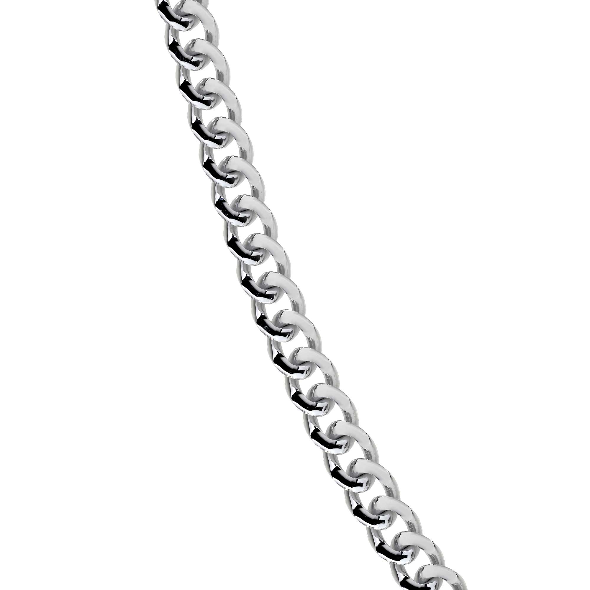 925 Sterling Silver Diamond Cut Curb Chain 60 cm