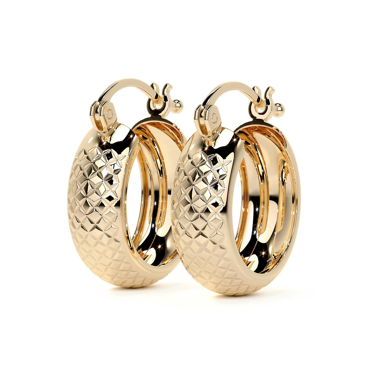 925 Sterling Silver Diamond-Cut Arracada Hoop Earring, Bangle Type