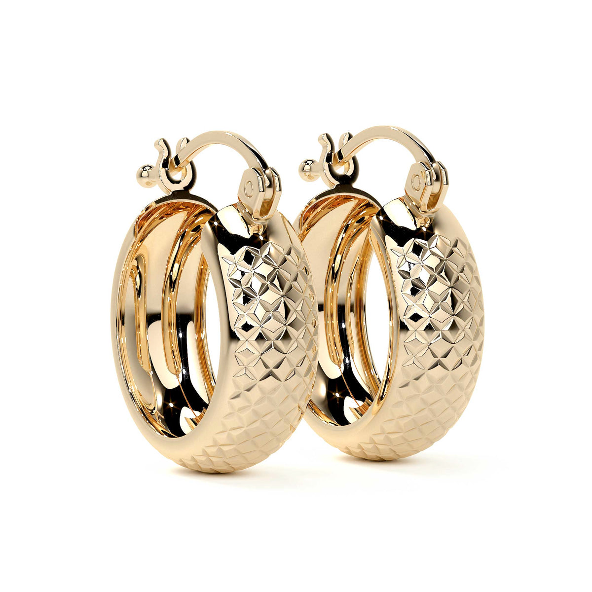 925 Sterling Silver Diamond-Cut Arracada Hoop Earring, Bangle Type