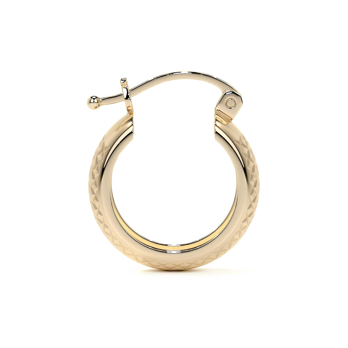 925 Sterling Silver Diamond-Cut Arracada Hoop Earring, Bangle Type