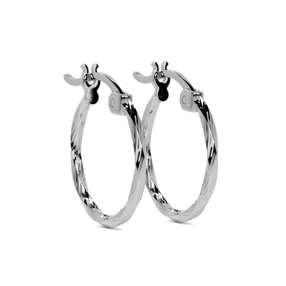 Women's Extra Lightweight 925 Silver Earring with Torsal Diamond Cut