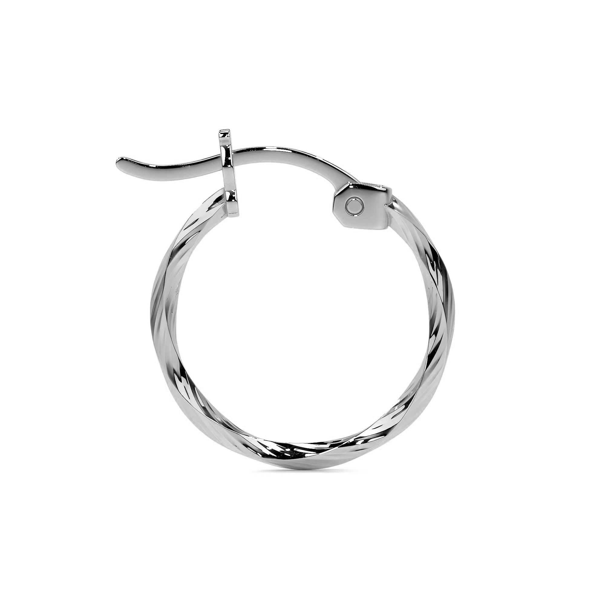 Women's Extra Lightweight 925 Silver Earring with Torsal Diamond Cut