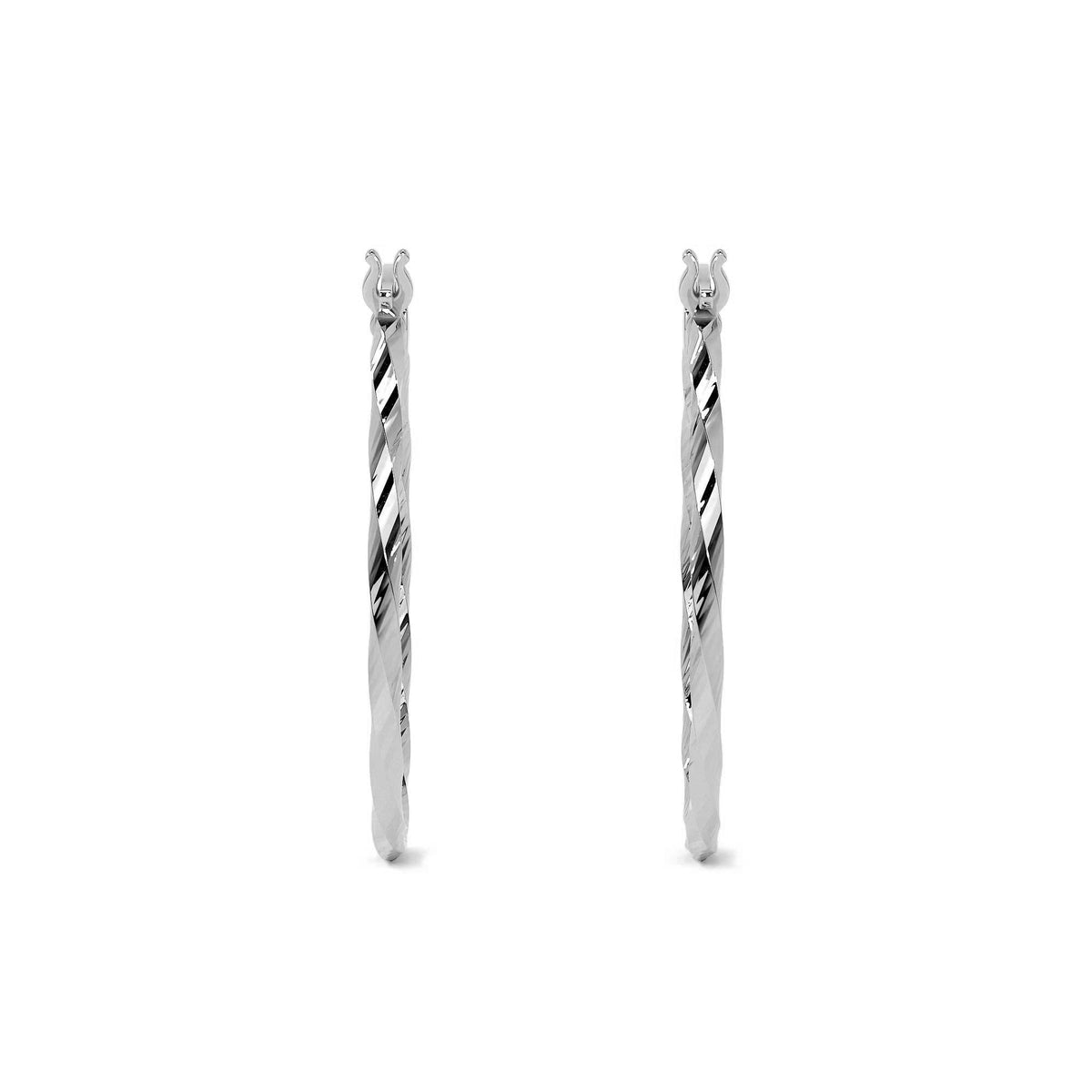 Women's Extra Lightweight 925 Silver Earring with Torsal Diamond Cut
