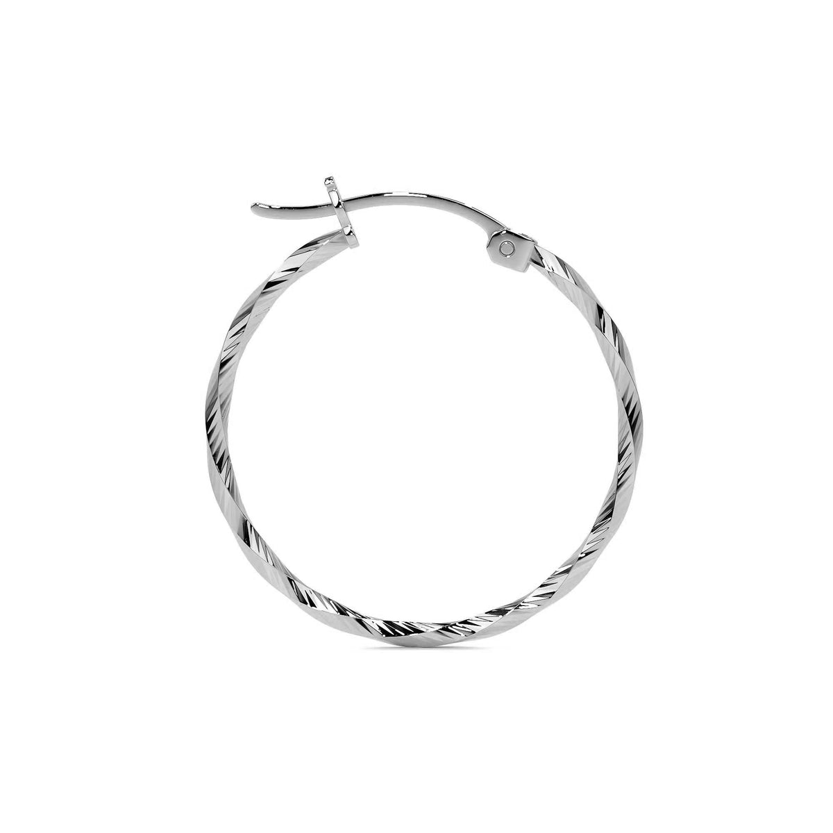925 Sterling Silver Earring for Women with Diamond-Cut Torsal Detail