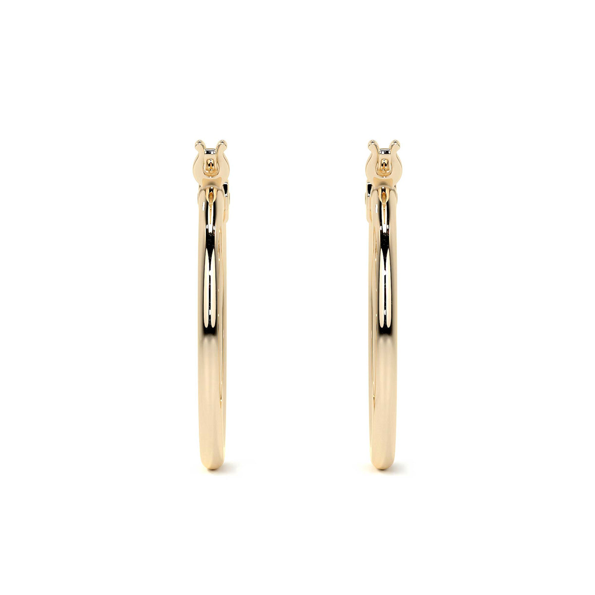 10k Gold Smooth Hoop Earring 20mm