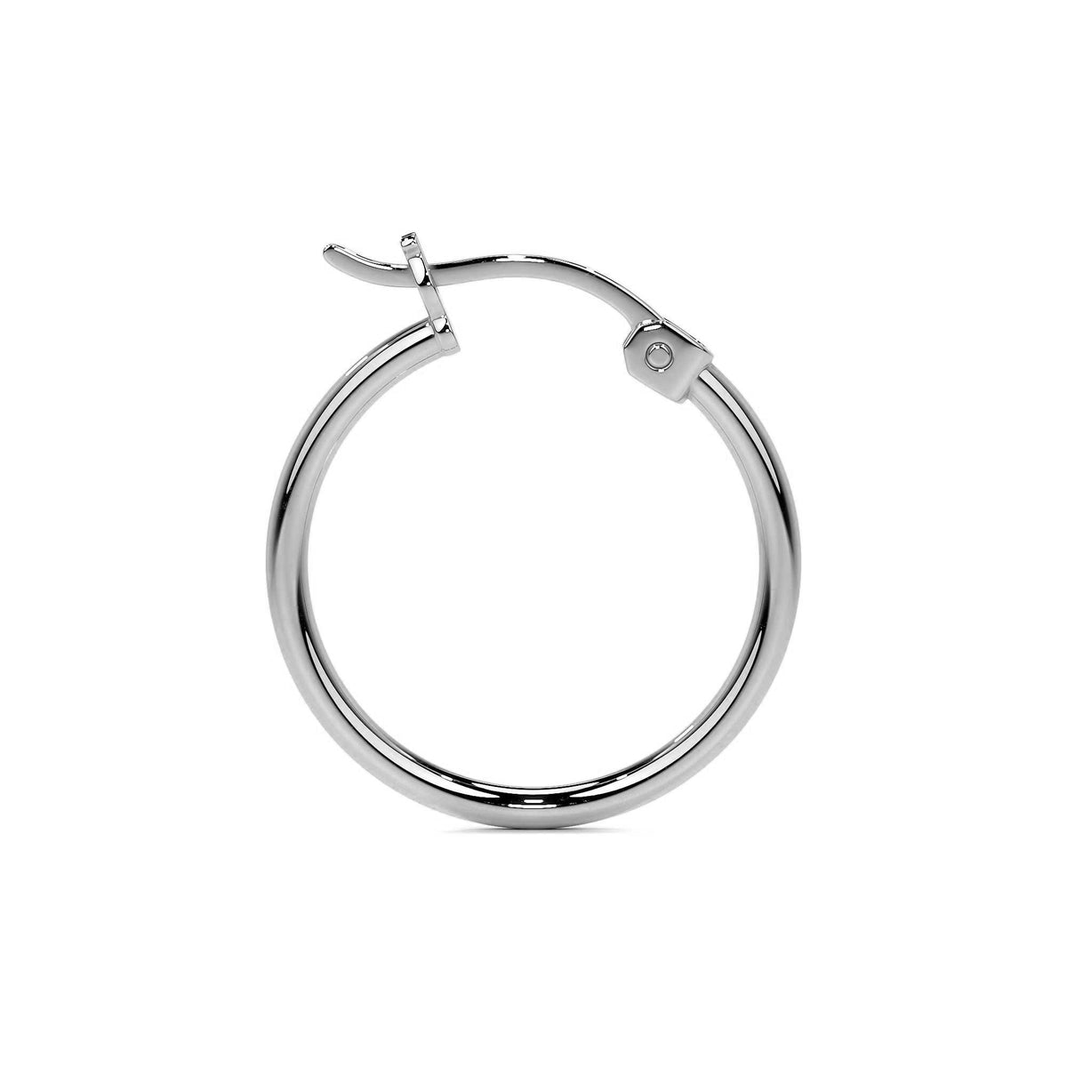 925 Sterling Silver Smooth Hoop Earring for Women 15mm