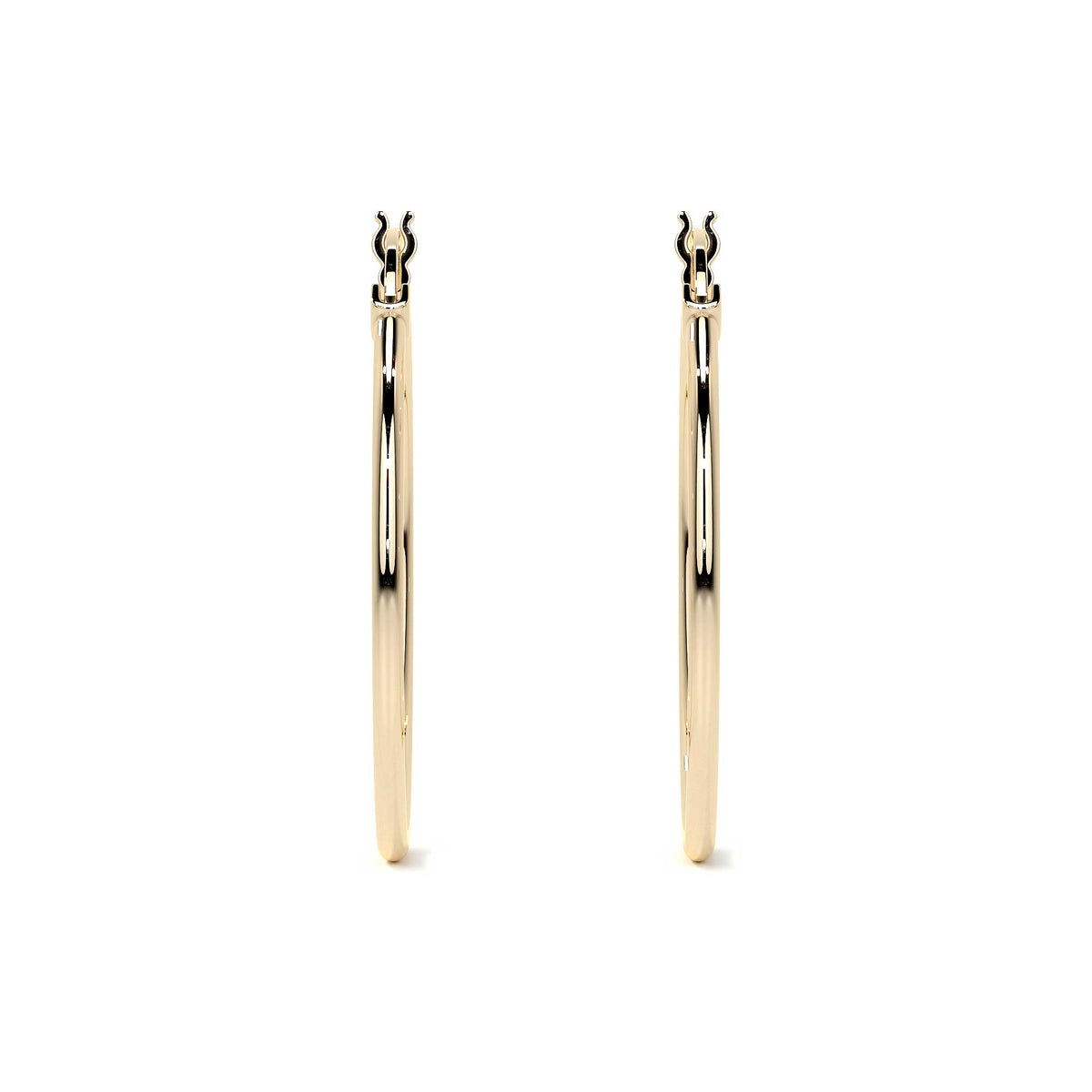 Women's 14k Pure Gold Smooth Hoop Earring