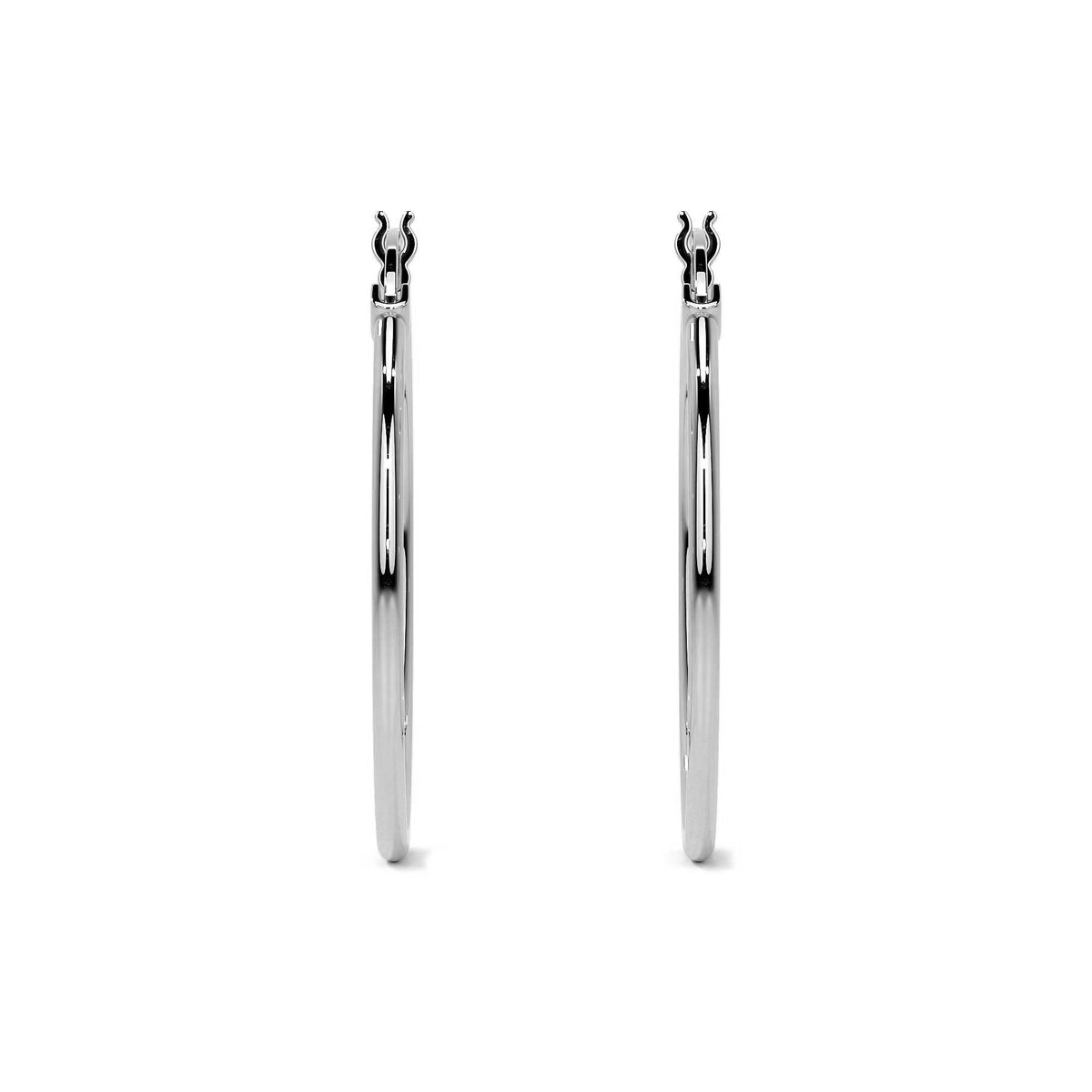 Women's Plain 25mm 925 Sterling Silver Earring
