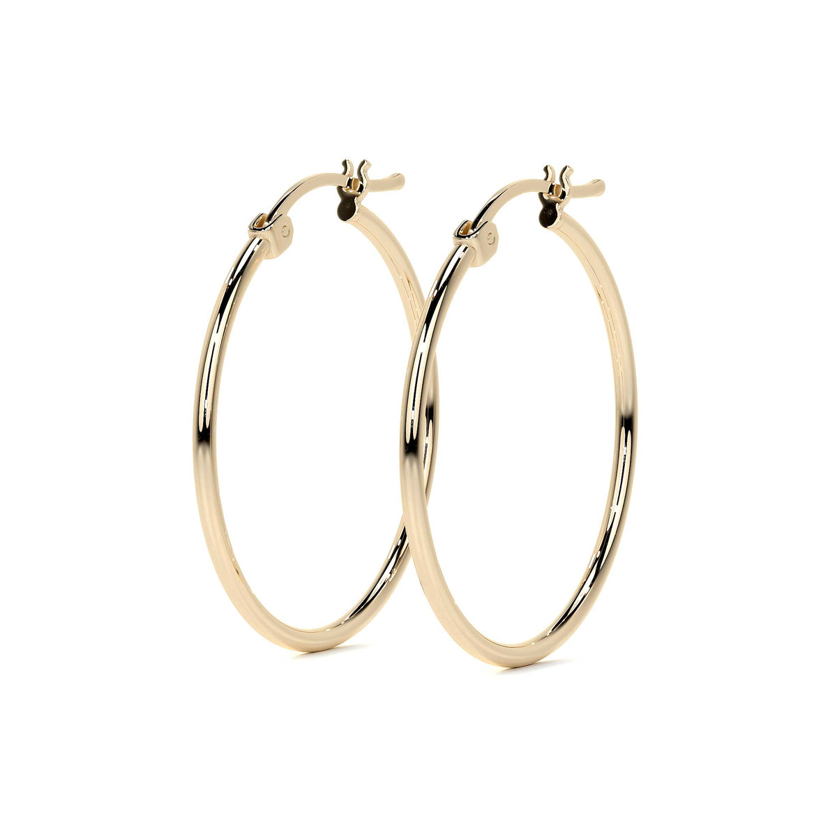 Women's 14k Pure Gold Smooth Hoop Earring