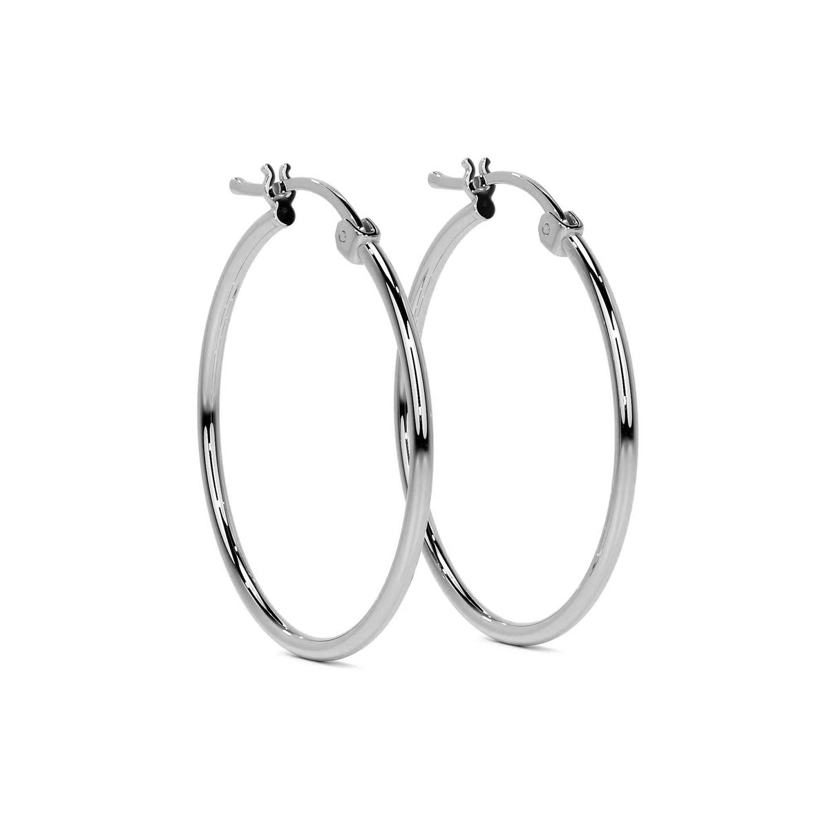 Women's Plain 25mm 925 Sterling Silver Earring