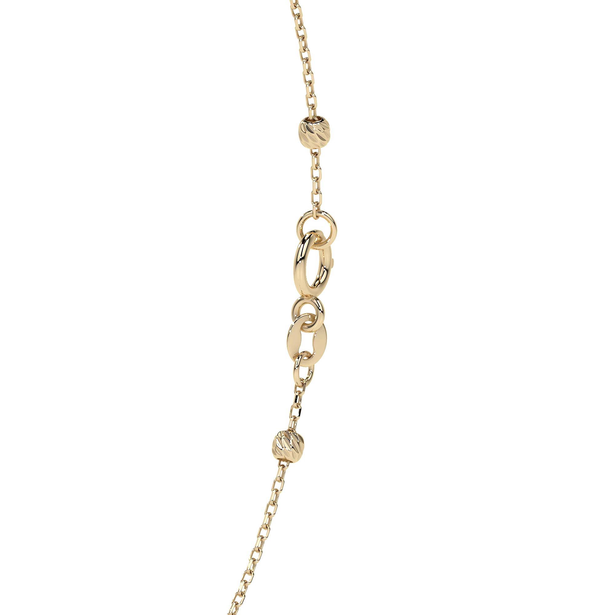 10k Gold Imperial Jewelry Italian Rolo Bracelet, 18cm, Tricolor Bead, Gold-Tone
