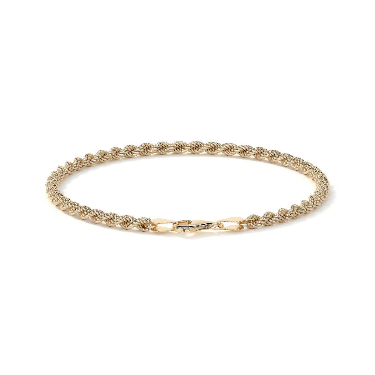 10k Gold Men's Torsal Style Bracelet with Gold-Tone Lobster Clasp, 18.5cm