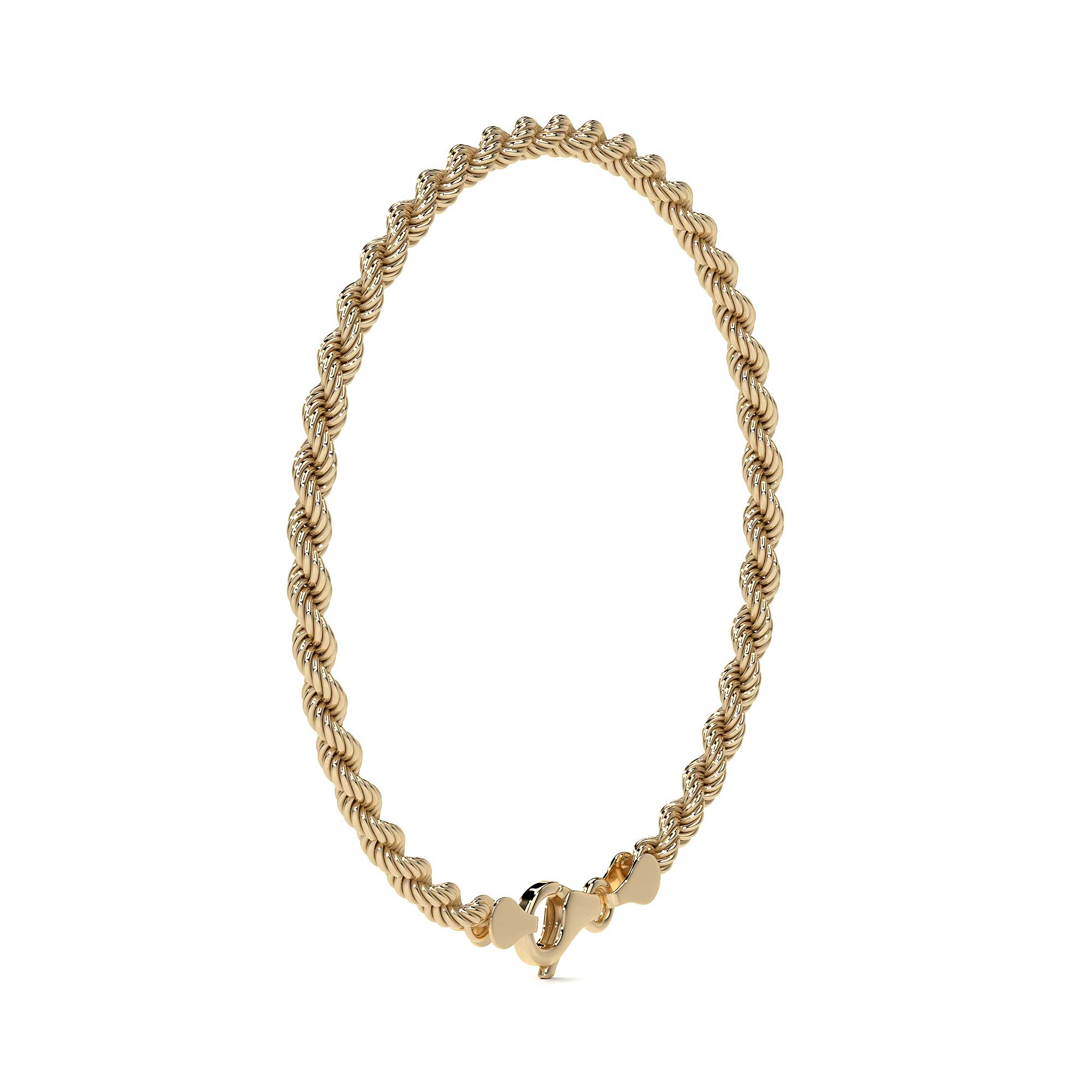 10k Italian Gold Torsal Bracelet, 3.3mm Gauge, 16cm