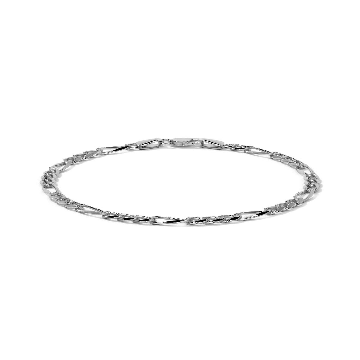 Men's Sterling Silver Italian Figaro 3+1 Bracelet | Elegant Men's Jewelry