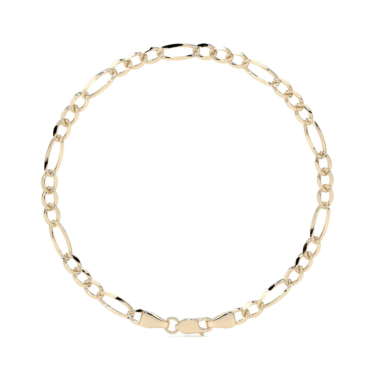 10k Gold Figaro Chain, 4.3mm, 50cm, Classic Italian Design, Gold-Tone