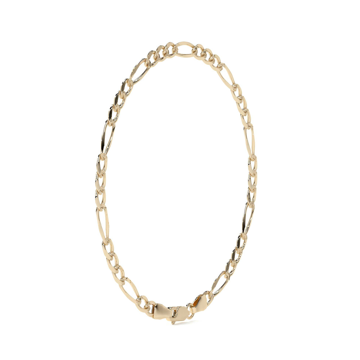 10K Italian Solid Figaro Chain, 3.5mm, 45cm, Gold-Tone