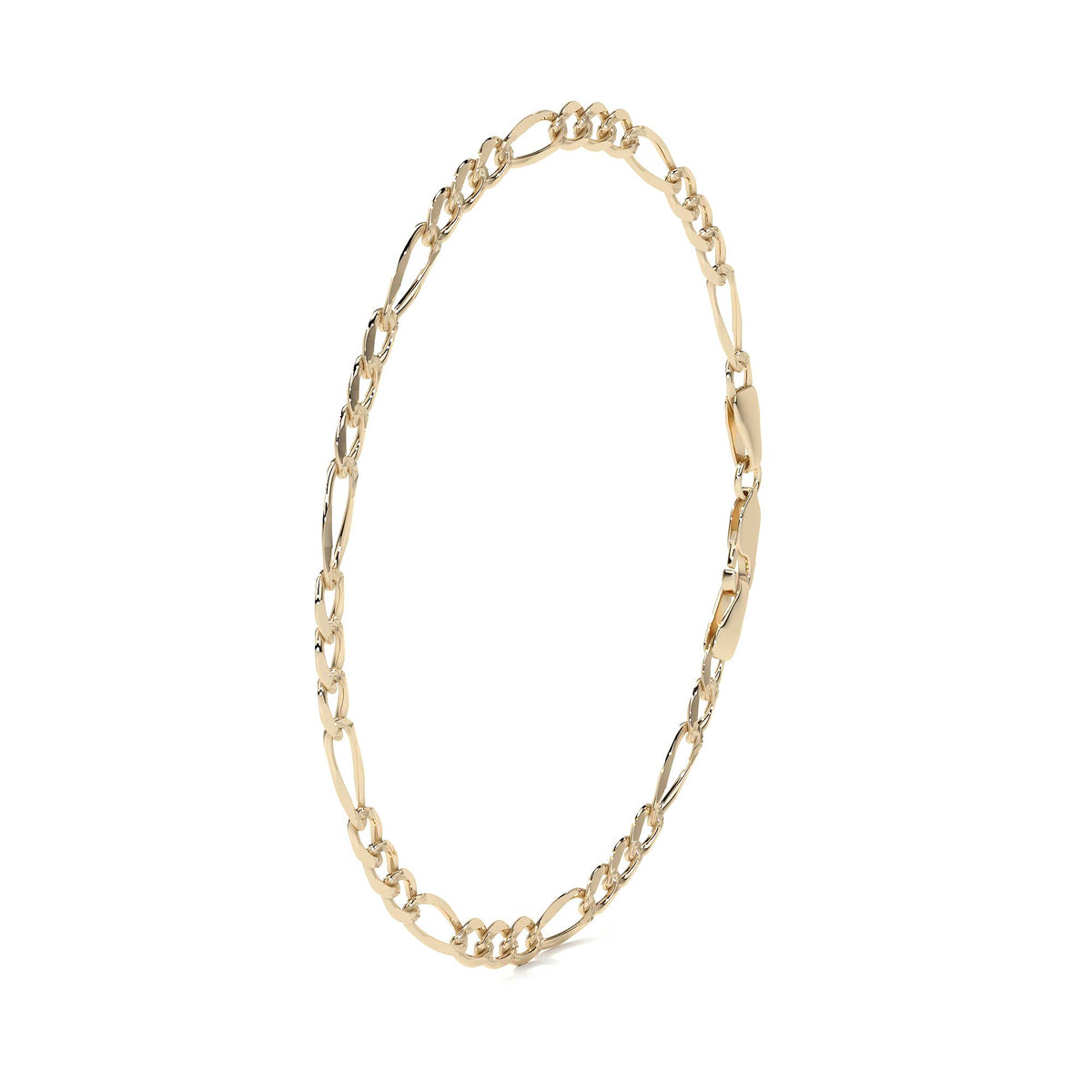 10k Gold Figaro Chain, 4.3mm, 50cm, Classic Italian Design, Gold-Tone