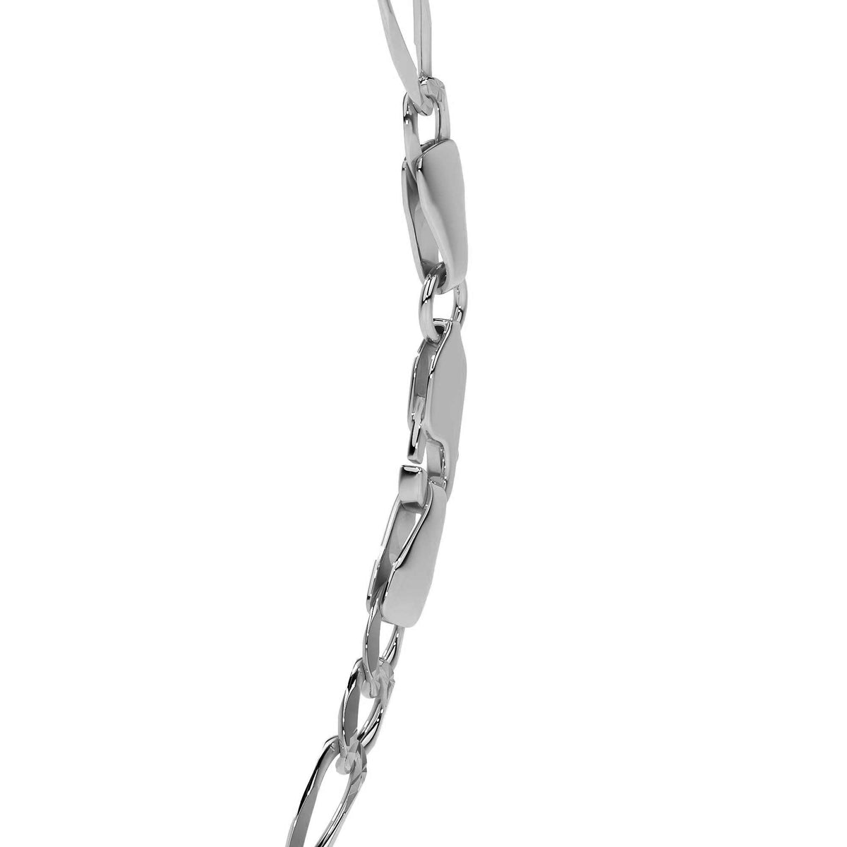 Men's Sterling Silver Italian Figaro 3+1 Bracelet | Elegant Men's Jewelry