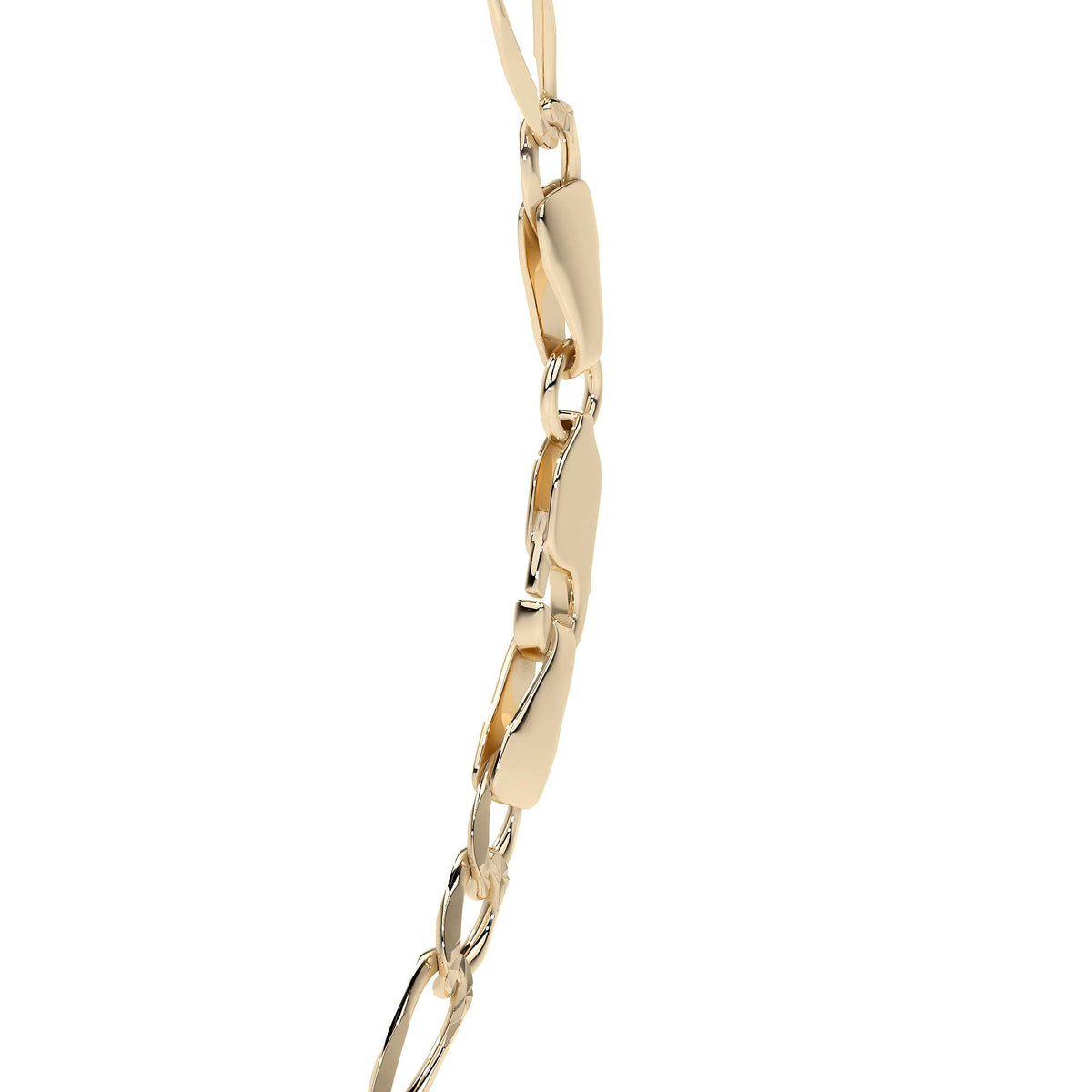 10K Italian Solid Figaro Chain, 3.5mm, 45cm, Gold-Tone