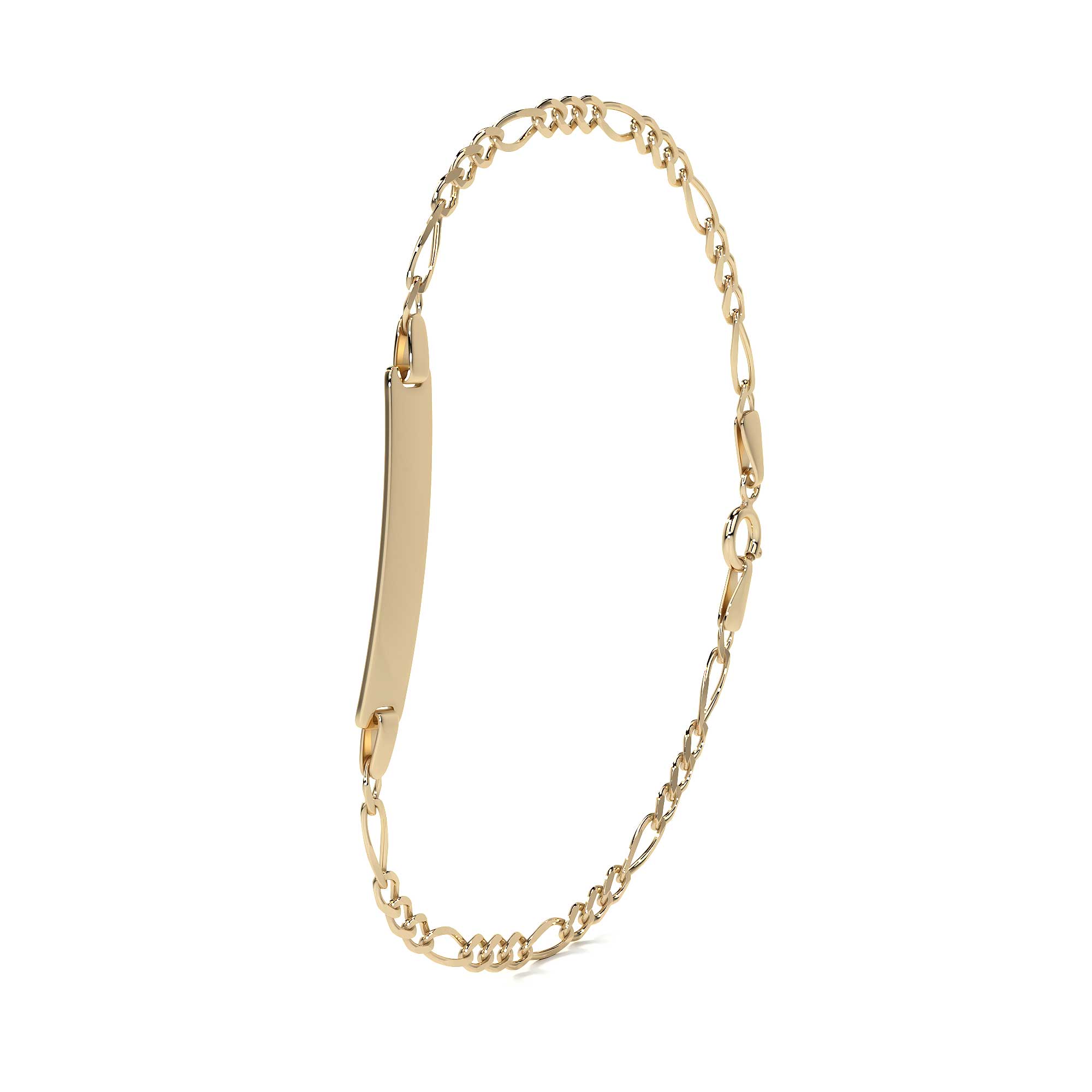 10K Italian Figaro 3x1 Slave Bracelet, 2.7mm, 18cm, Gold-Tone