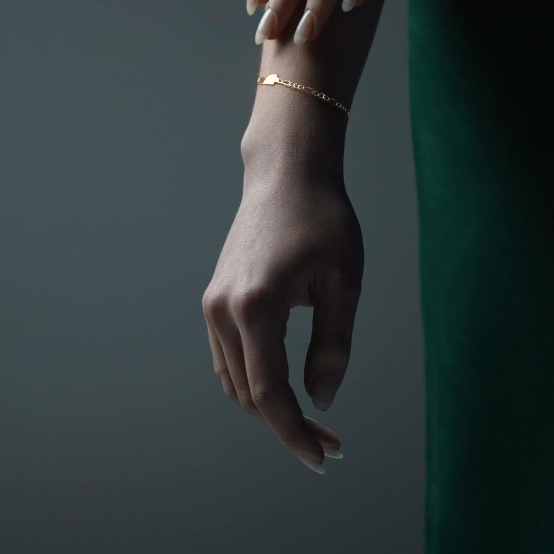 10K Italian Figaro 3x1 Slave Bracelet, 2.7mm, 18cm, Gold-Tone