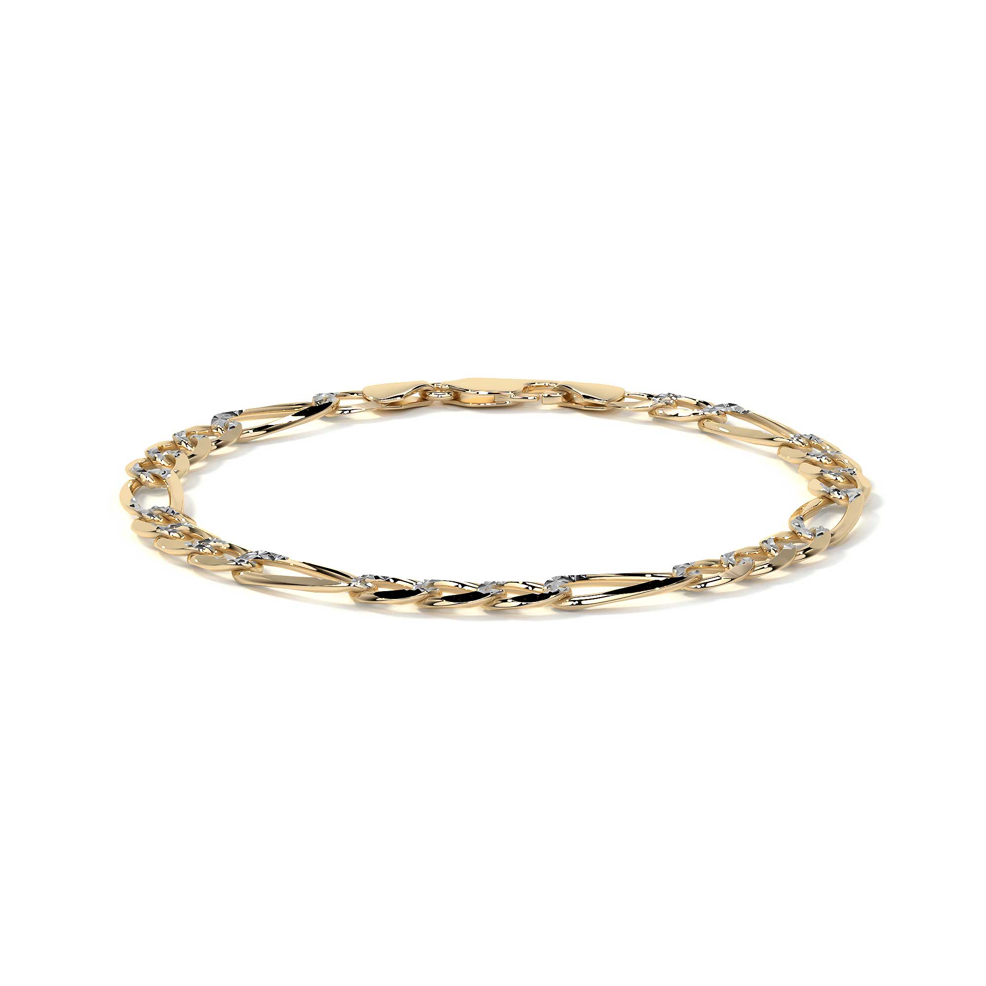 10k Gold Figaro Chain, 6mm, 50cm, Classic Italian Design, Gold-Tone