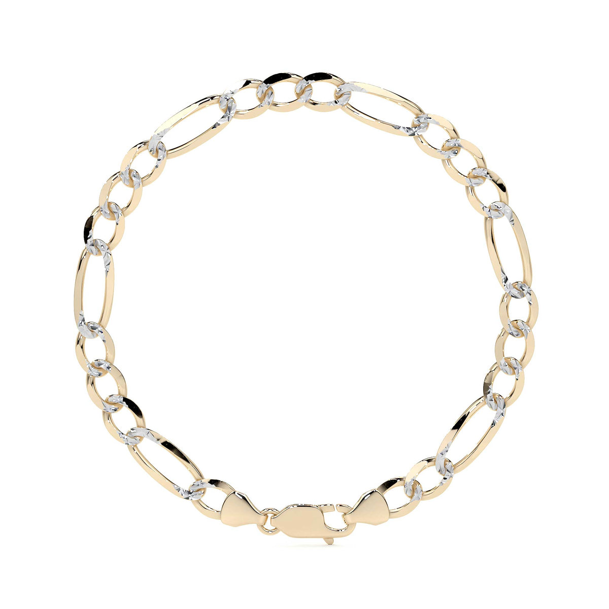 10k Gold Figaro Chain, 6mm, 50cm, Classic Italian Design, Gold-Tone