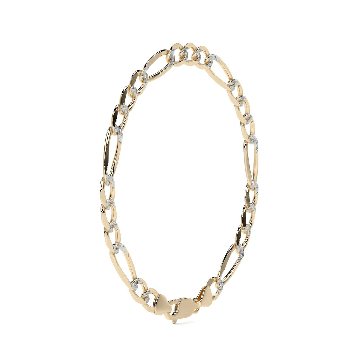 10k Gold Figaro Chain, 6mm, 50cm, Classic Italian Design, Gold-Tone