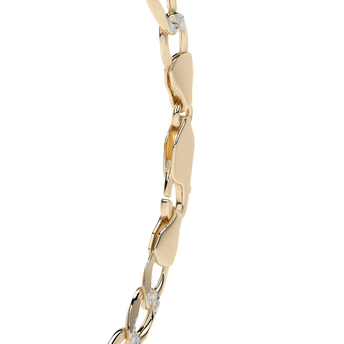 10k Gold Figaro Chain, 6mm, 50cm, Classic Italian Design, Gold-Tone