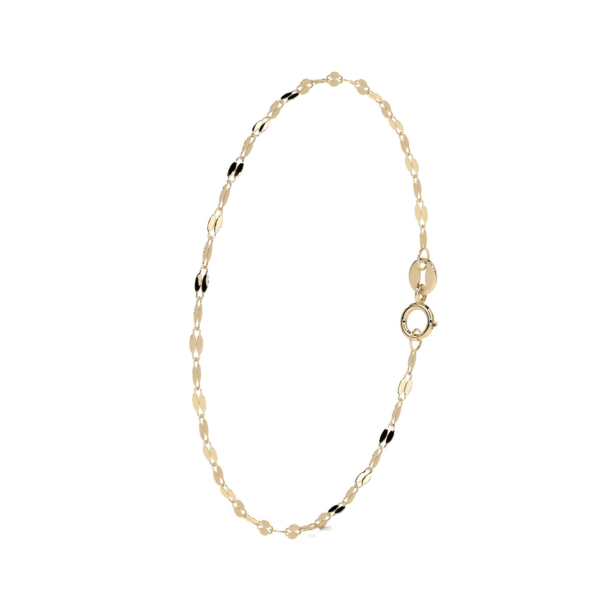 Italian Bracelet 3x1 Serpentine 14K 2.6mm, 18.5cm