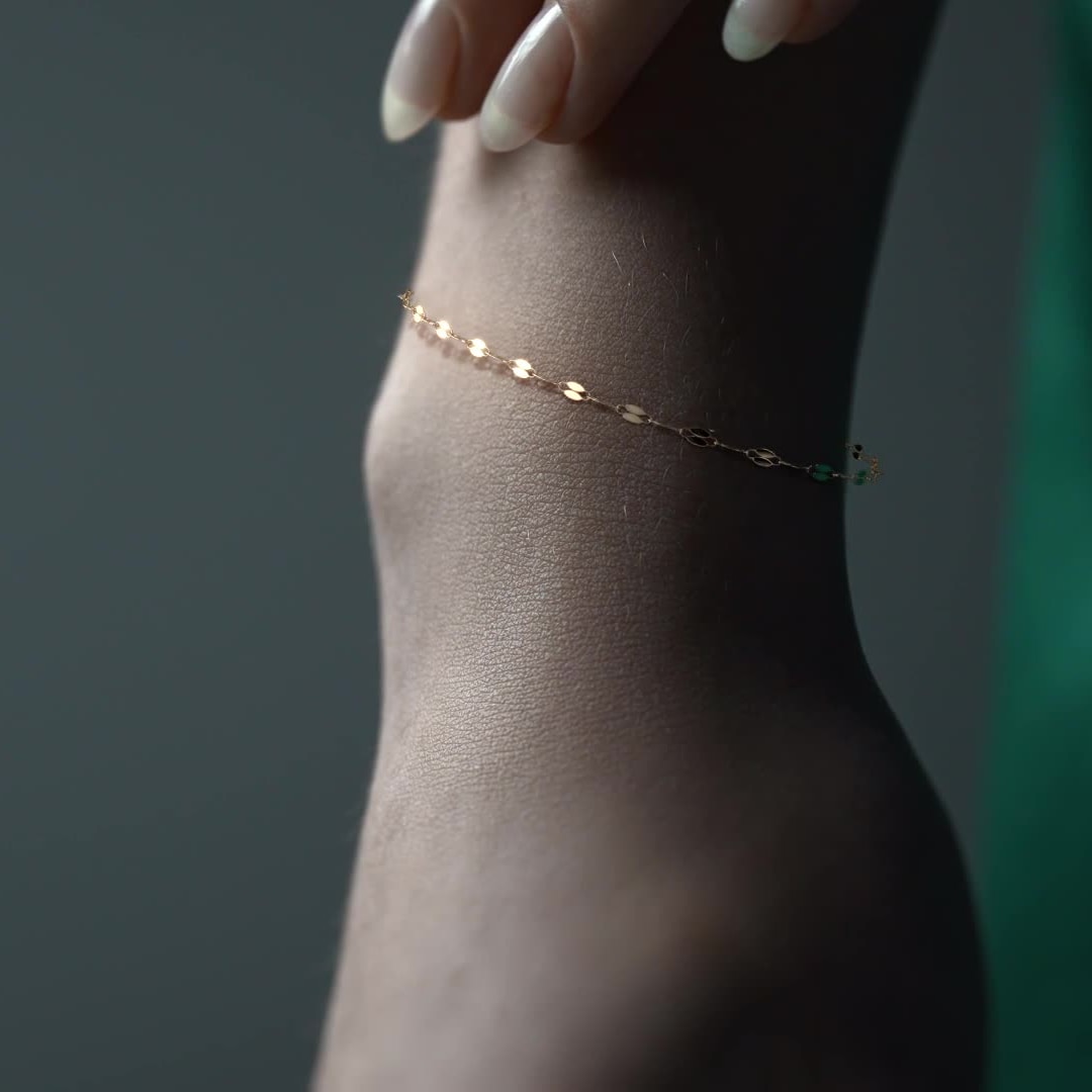 10K Gold Slave Italian Serpentine Figaro Style | Delicate Fine Jewelry Bracelet