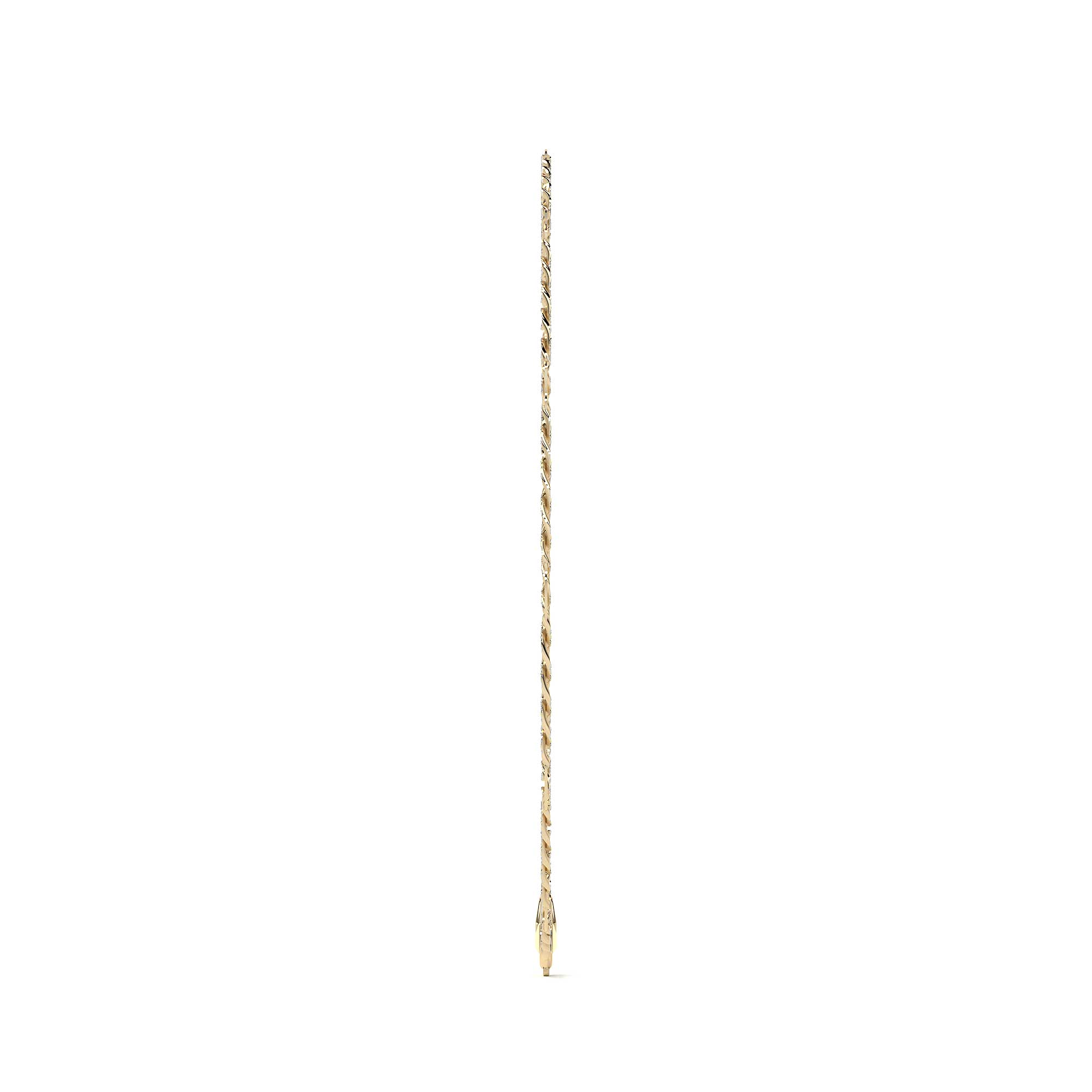 Italian Bracelet 3x1 Serpentine 10K 2mm, 21.5cm