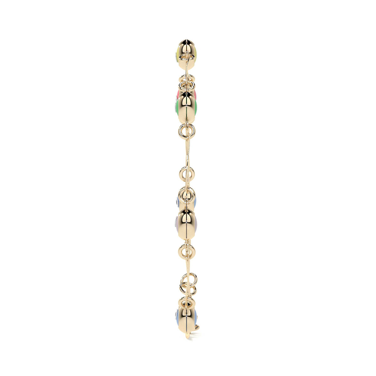 10K 3mm Multicolor Eye Bracelet for Women, 18cm