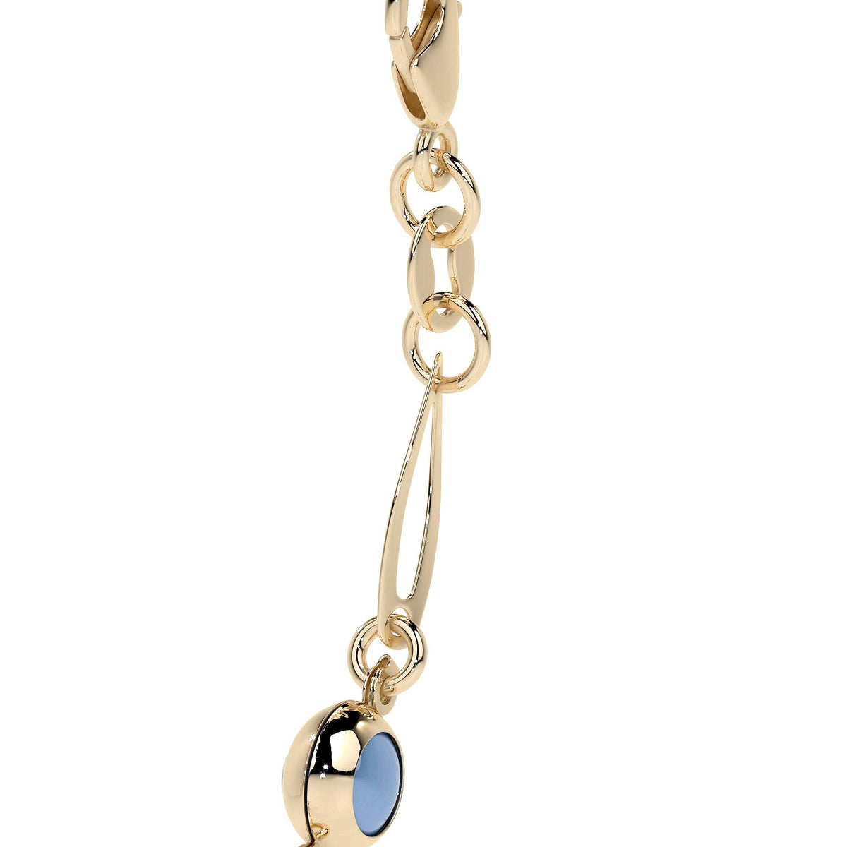10K 3mm Multicolor Eye Bracelet for Women, 18cm