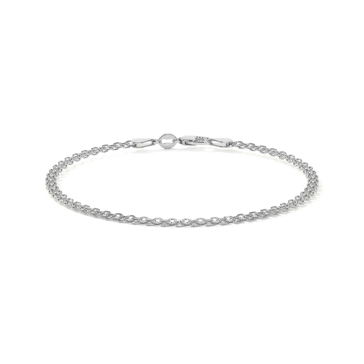 925 Silver Byzantine Bracelet 18 Cm Gauge 2.4 Mm