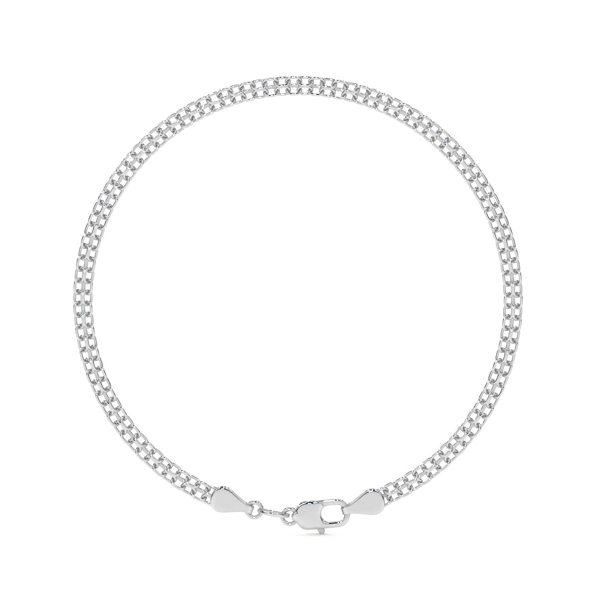 925 Silver Byzantine Bracelet 18 Cm Gauge 2.4 Mm
