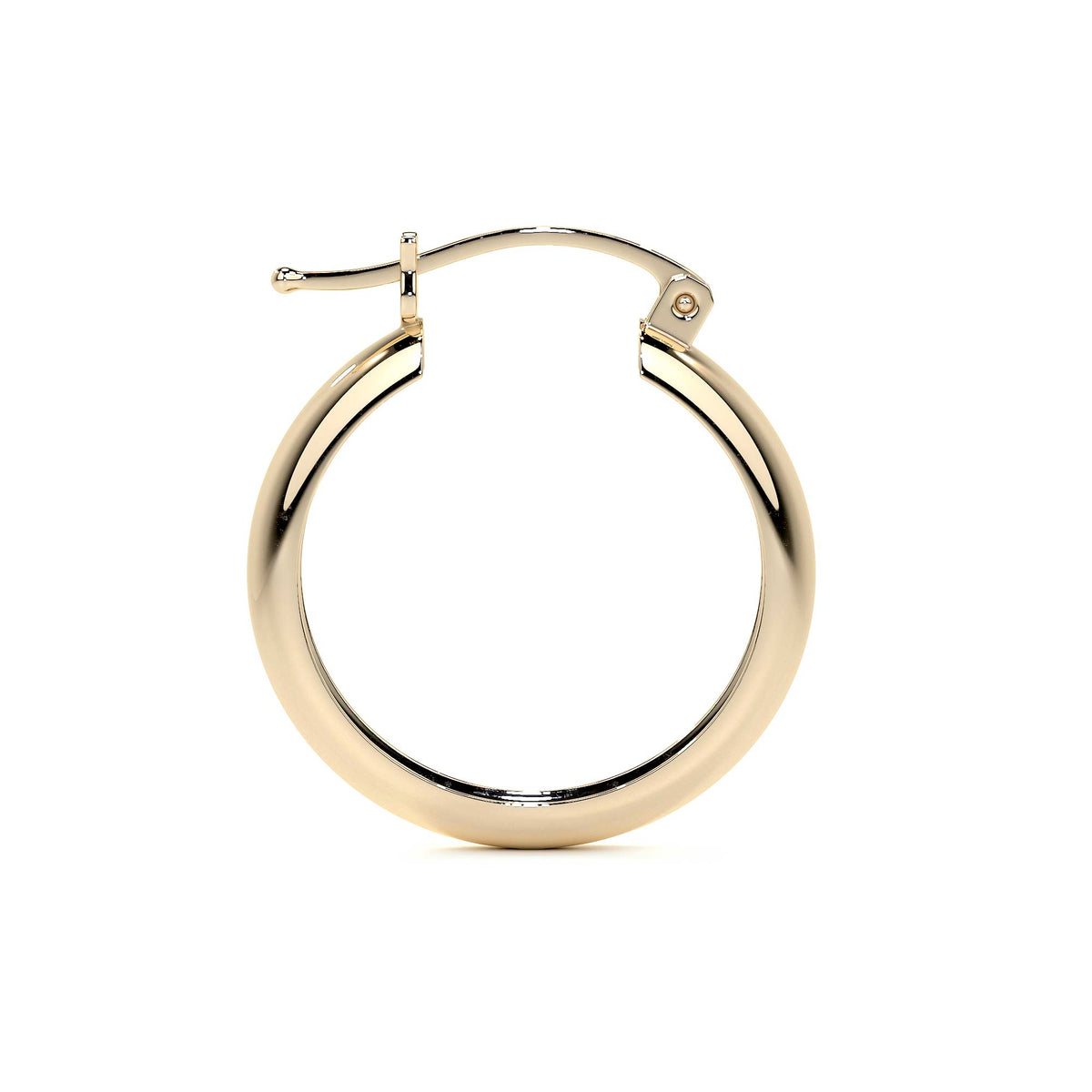 14k Gold Smooth 4mm Wide Bangle Hoop Earring