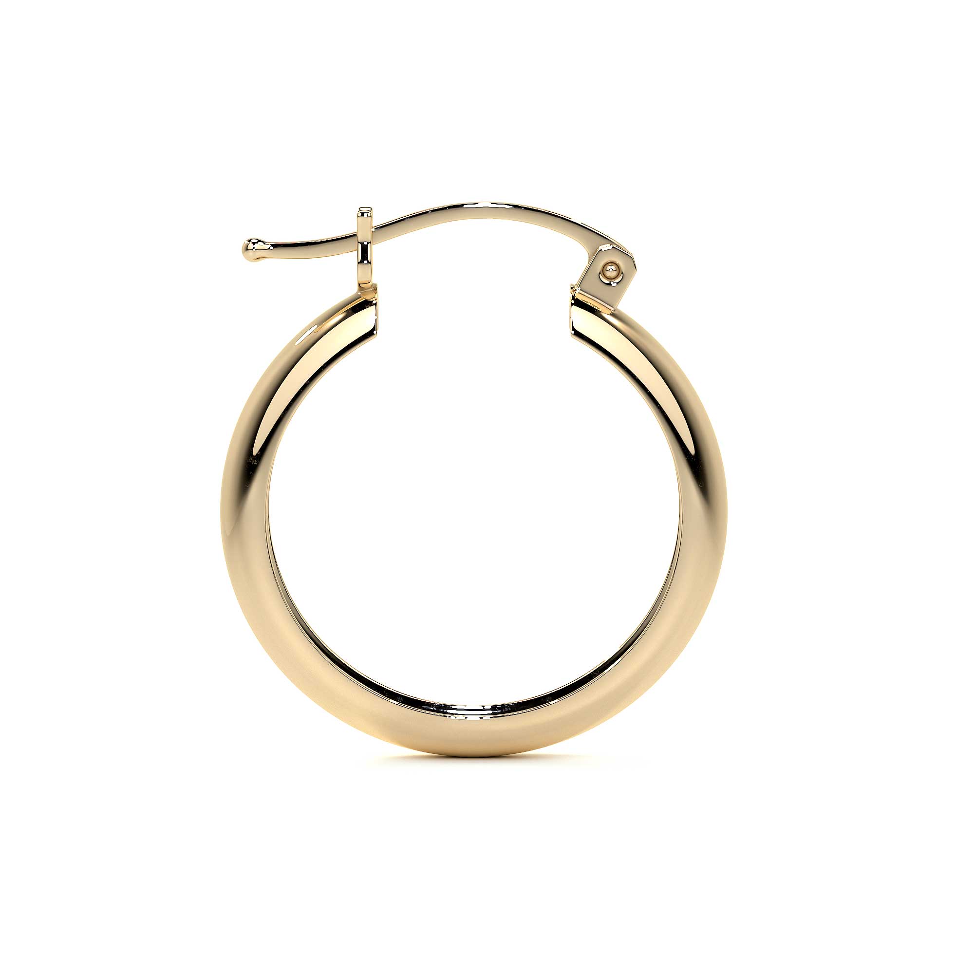 10k Gold Smooth Bangle Hoop Earring, 4mm Wide