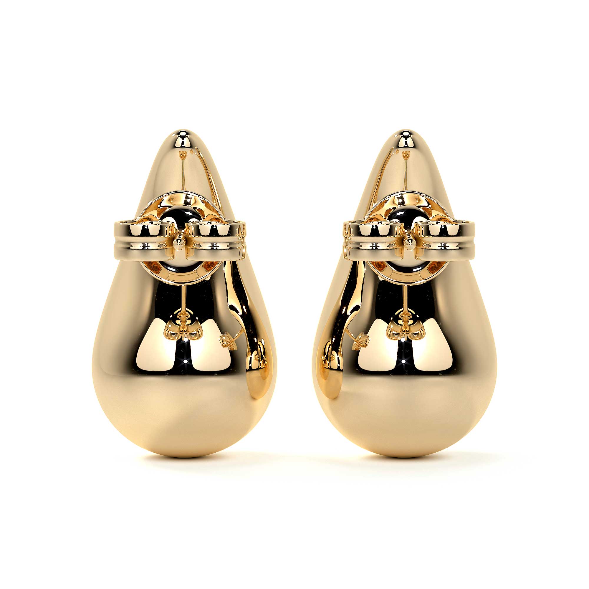 10k Gold Teardrop-Shaped Earring