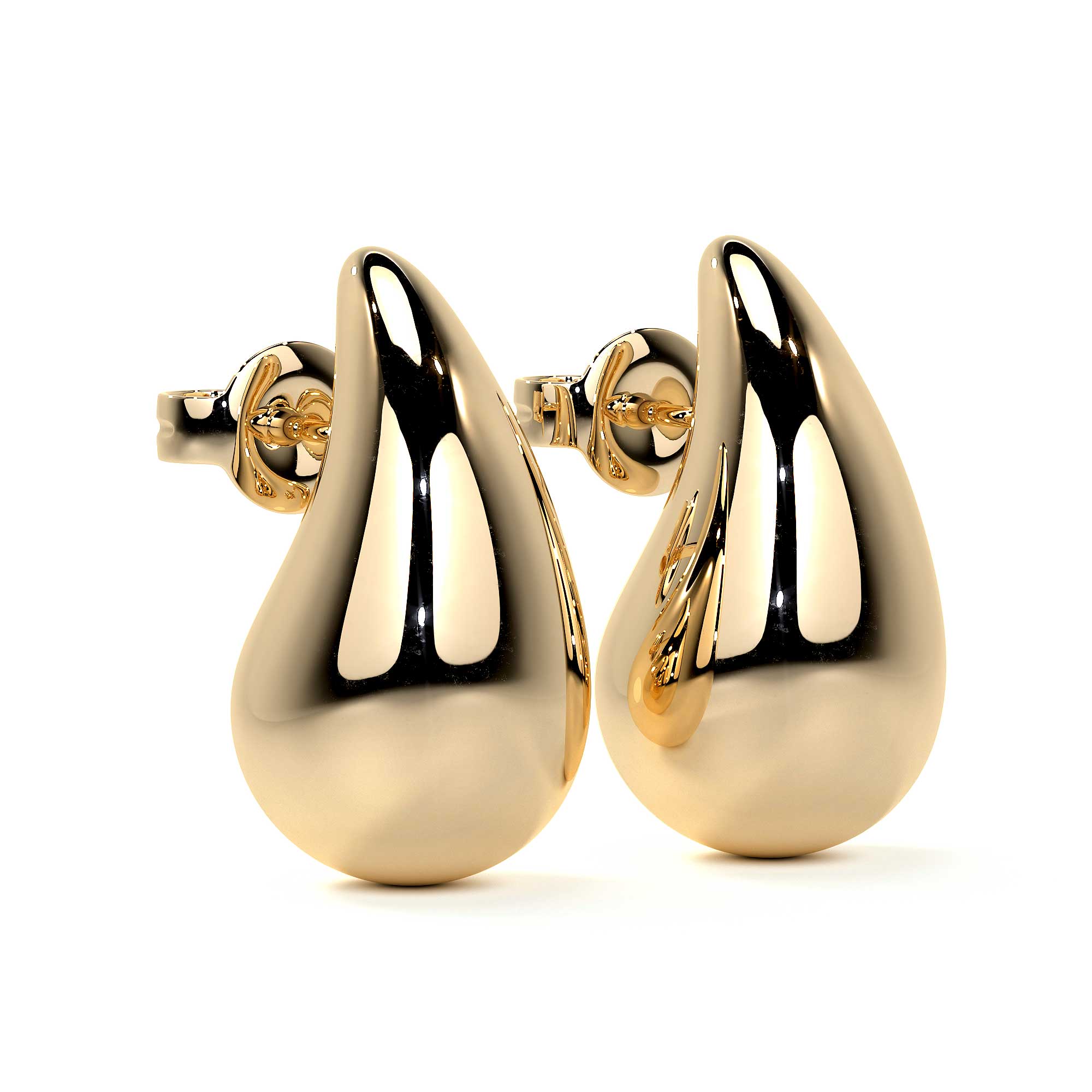 10k Gold Teardrop-Shaped Earring