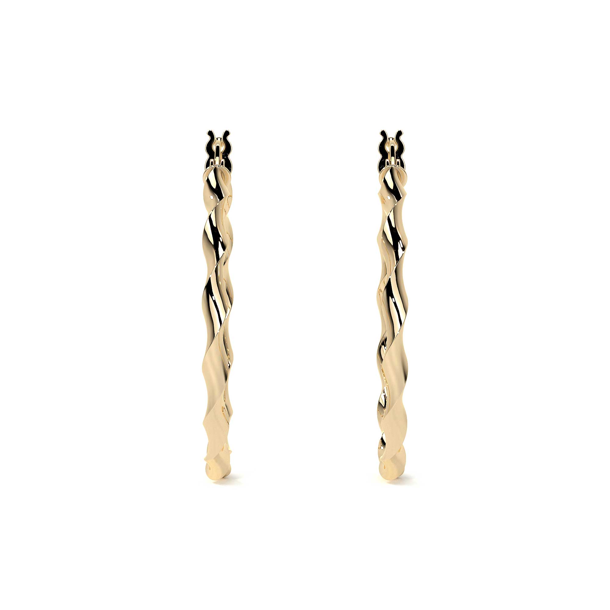 14k Italian Gold Twisted Hoop Earring