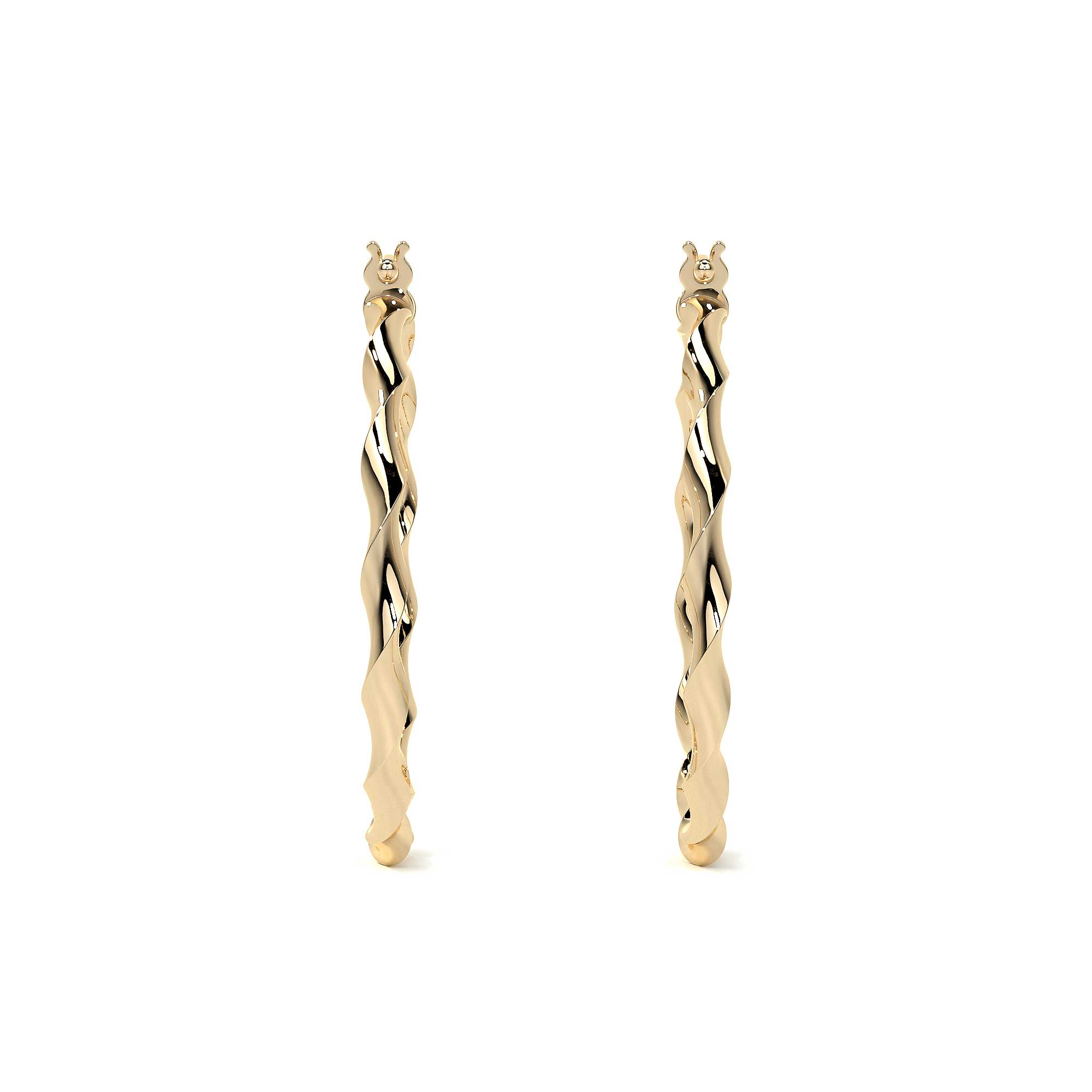 14k Italian Gold Twisted Hoop Earring